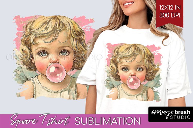 Valentine Angel Square Tshirt Background - Cupid PNG