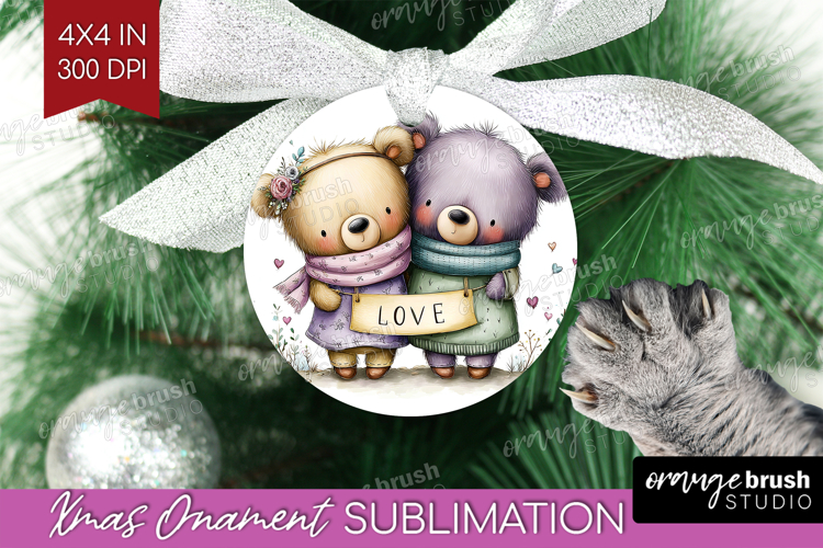 Couple Animals Ornament PNG - Valentines Day PNG Sublimation