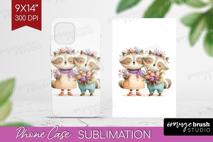 Couple Animals Phone Case PNG - Valentines Day Case PNG