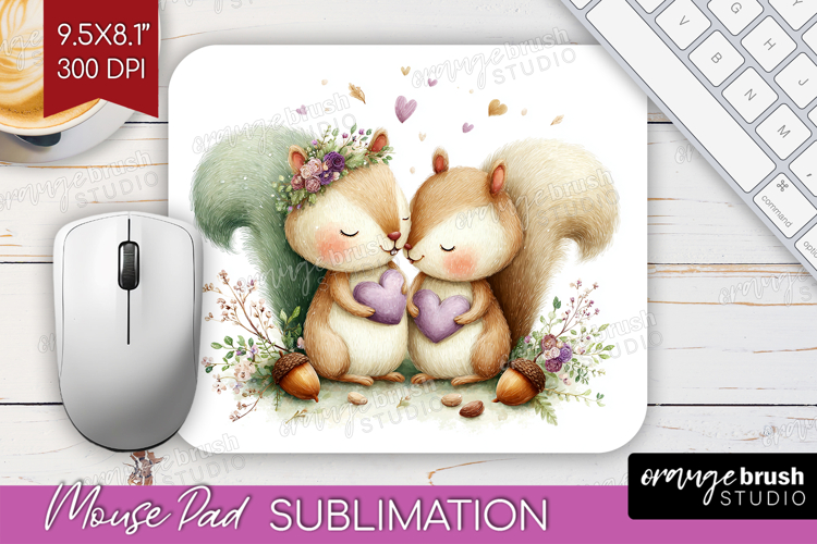 Couple Animals Mouse Pad Sublimation - Valentines Day PNG