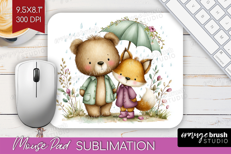Couple Animals Mouse Pad Sublimation - Valentines Day PNG
