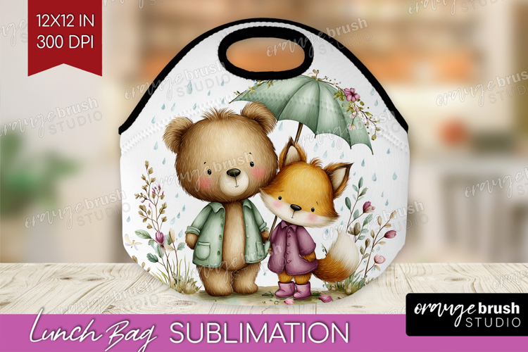 Couple Animals Lunch Bag - Valentines Day Lunch Bug PNG