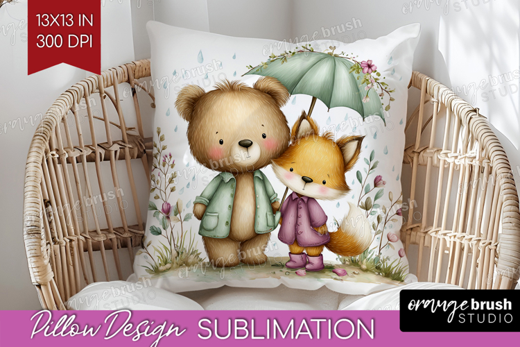 Couple Animals Pillow Sublimation - Valentines Day Pillow