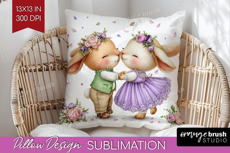 Couple Animals Pillow Sublimation - Valentines Day Pillow