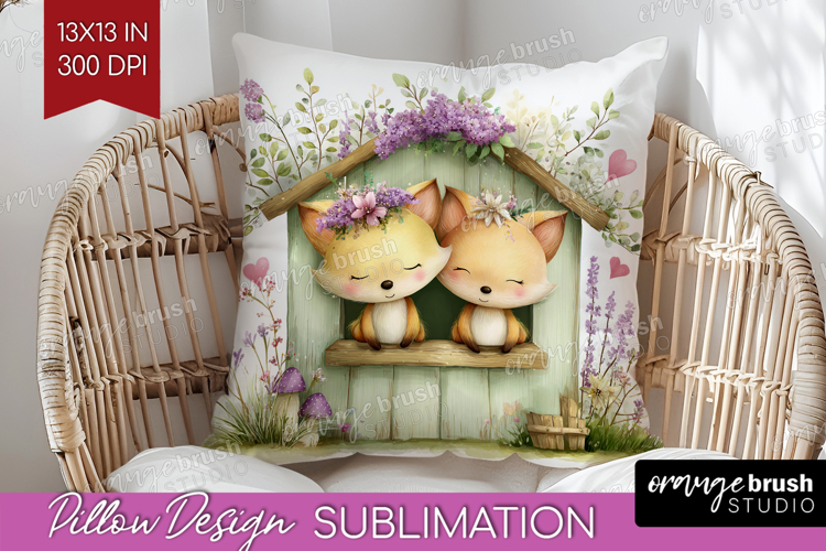 Couple Animals Pillow Sublimation - Valentines Day Pillow