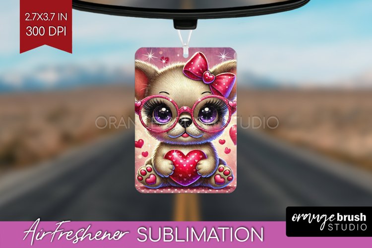 Valentine Dog Air Freshener PNG - Cute Puppy PNG Sublimation