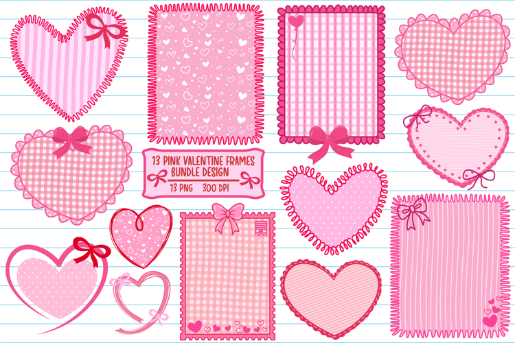 Valentine PNG, Hand Drawn Coquette Valentine Frame PNG