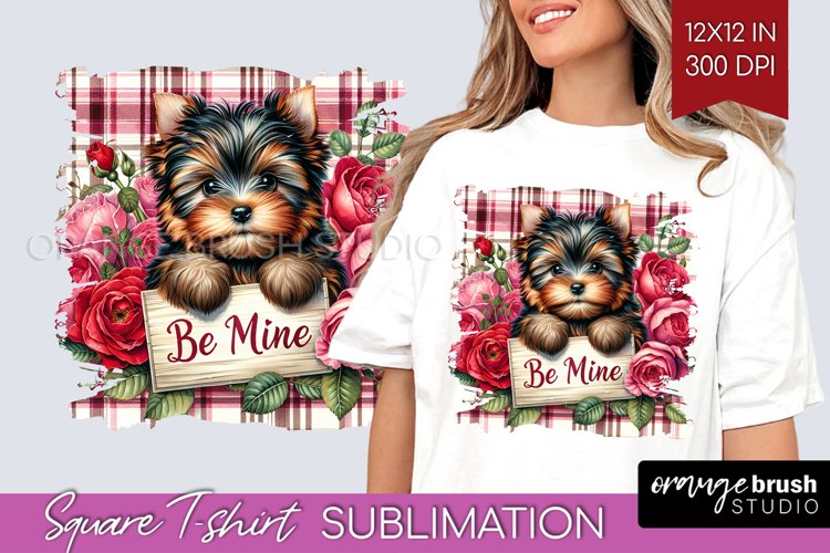 Valentine Dog Square Tshirt Background - Valentines Day PNG