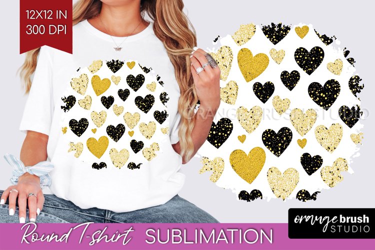 Hearts Round Tshirt Background - Valentines Day PNG