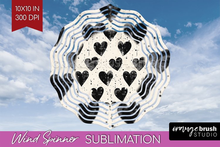Hearts Wind Spinner Sublimation PNG - Valentines Day Round