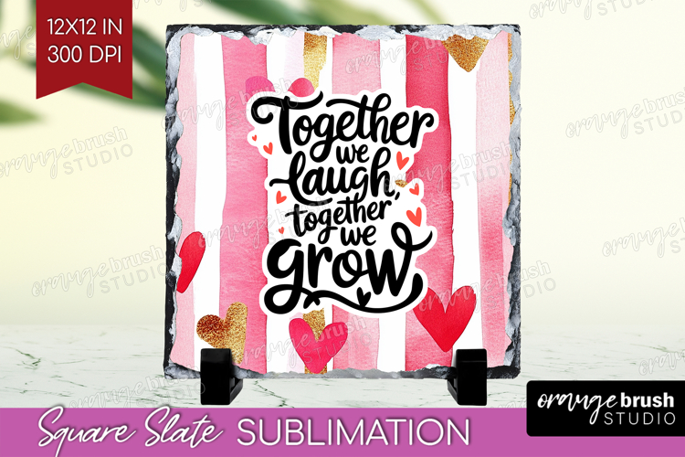 Family Quote Slate PNG - Heart Square Slate Sublimation