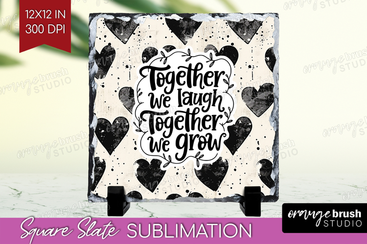 Family Quote Slate PNG - Heart Square Slate Sublimation