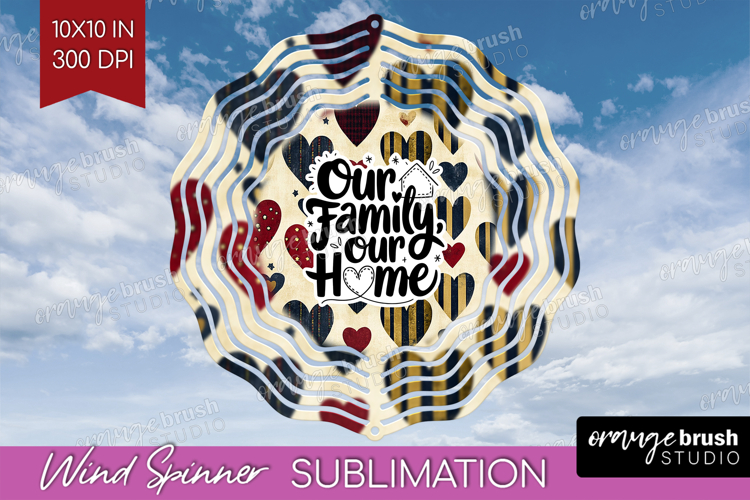 Family Quote Wind Spinner Sublimation PNG - Heart Round