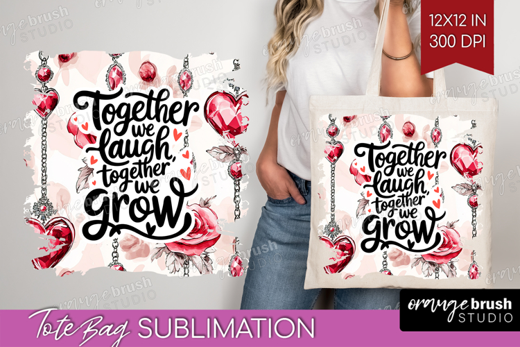 Family Quote Tote Bag - Heart Tote Bag PNG Sublimation