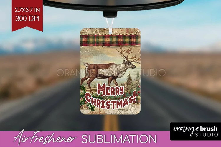 Vintage Christmas Air Freshener PNG - Xmas Car Freshener