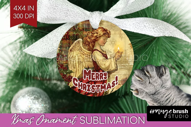 Vintage Christmas Ornament PNG - Retro Xmas Sublimation
