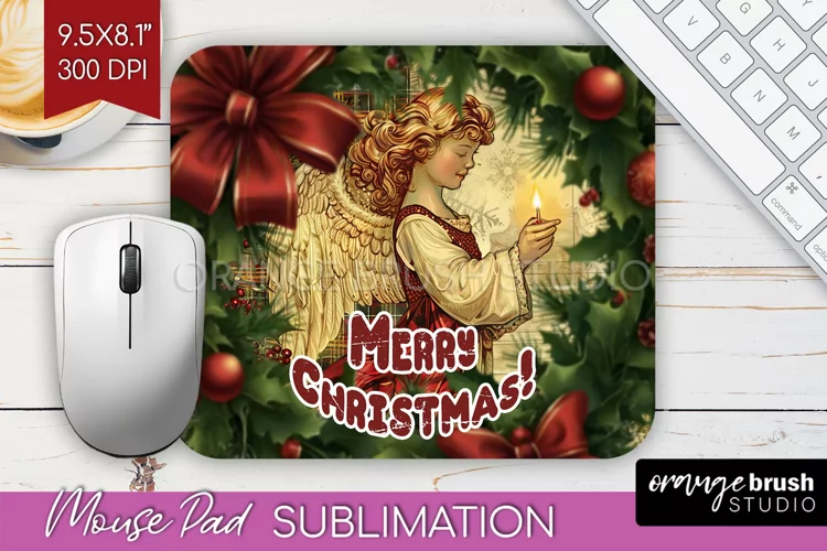 Vintage Christmas Mouse Pad Sublimation - Xmas Mousepad PNG