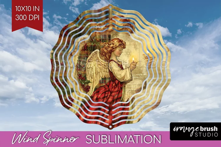 Vintage Christmas Wind Spinner PNG - Retro Xmas Sublimation