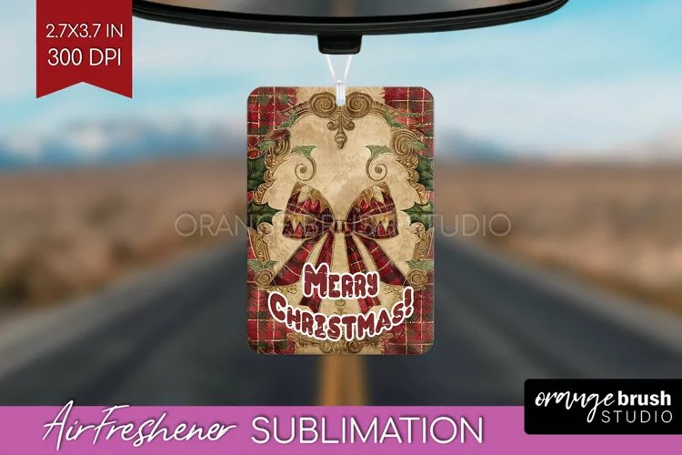 Vintage Christmas Air Freshener PNG - Xmas Car Freshener
