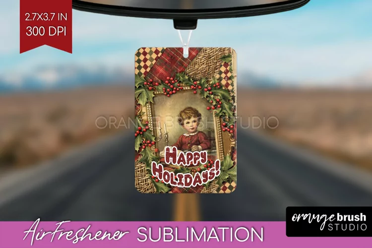 Vintage Christmas Air Freshener PNG - Xmas Car Freshener