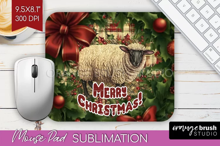 Vintage Christmas Mouse Pad Sublimation - Xmas Mousepad PNG