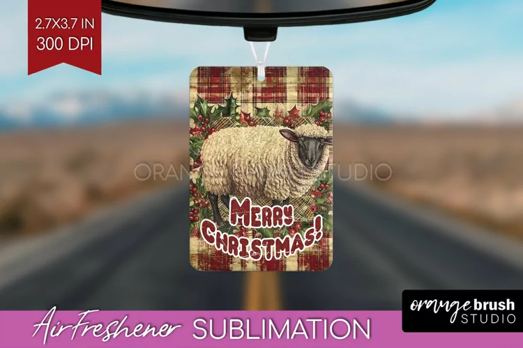 Vintage Christmas Air Freshener PNG - Xmas Car Freshener