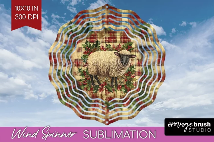 Vintage Christmas Wind Spinner PNG - Retro Xmas Sublimation