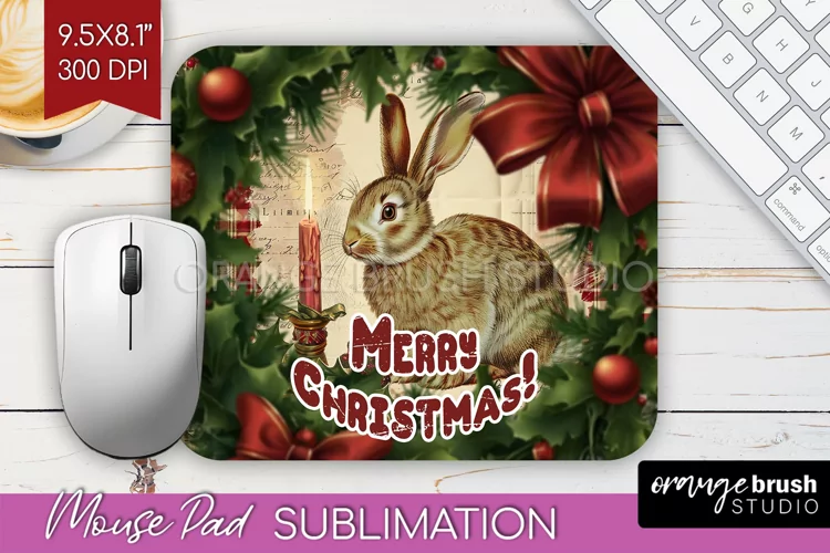 Vintage Christmas Mouse Pad Sublimation - Xmas Mousepad PNG