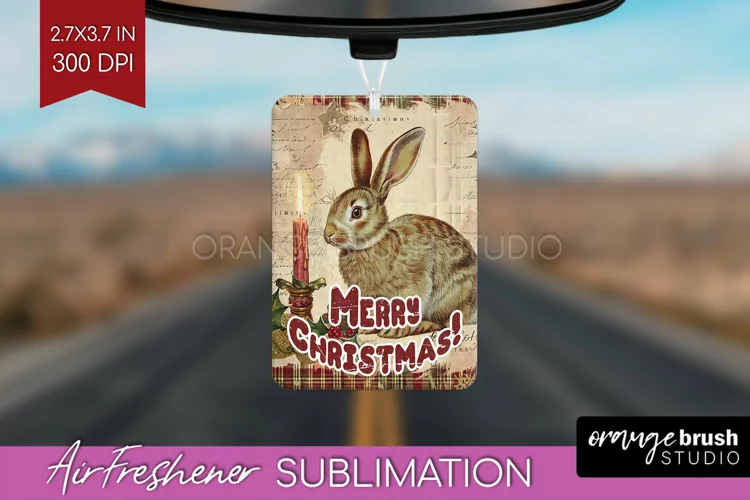 Vintage Christmas Air Freshener PNG - Xmas Car Freshener