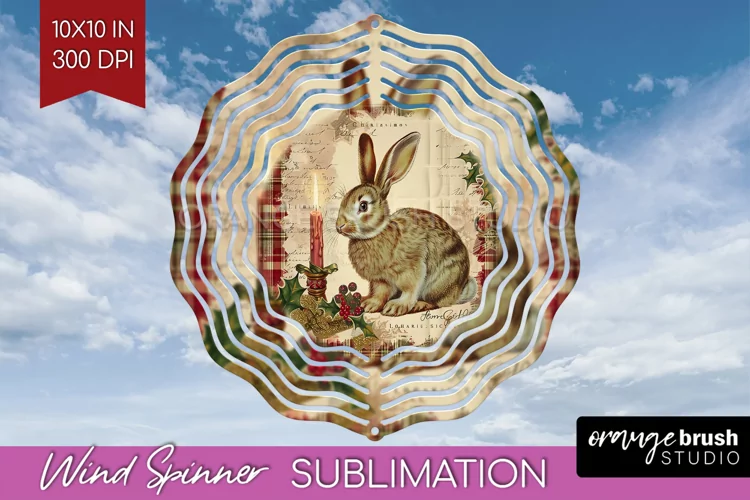 Vintage Christmas Wind Spinner PNG - Retro Xmas Sublimation