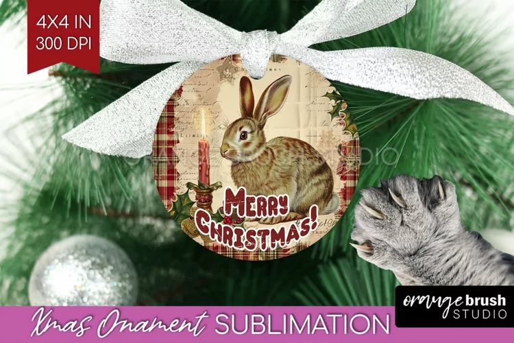 Vintage Christmas Ornament PNG - Retro Xmas Sublimation