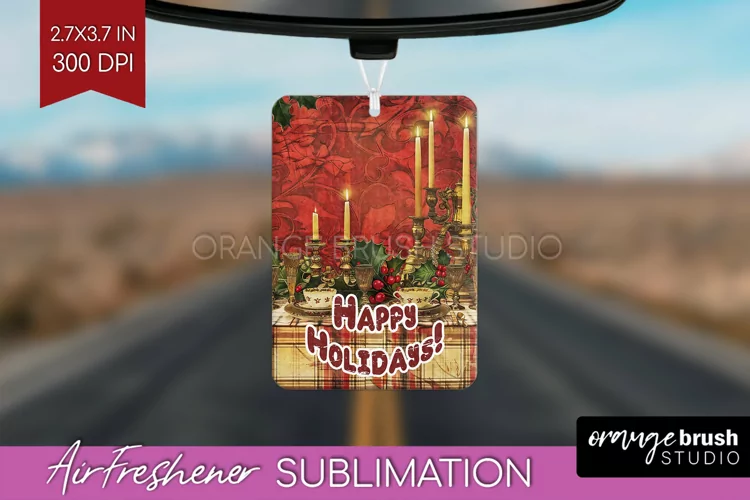 Vintage Christmas Air Freshener PNG - Xmas Car Freshener