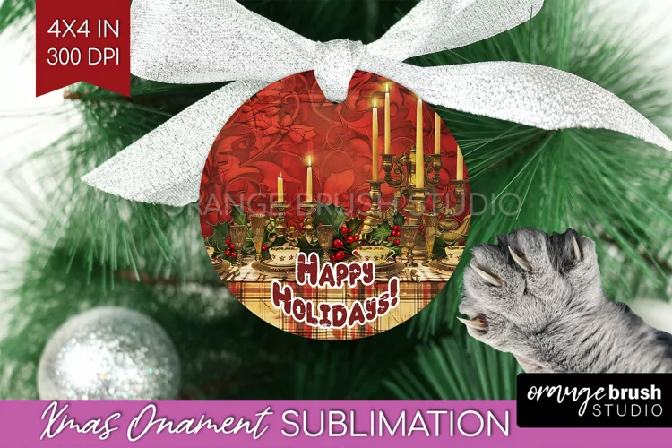 Vintage Christmas Ornament PNG - Retro Xmas Sublimation