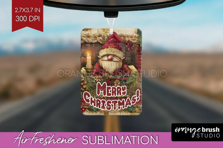 Vintage Christmas Air Freshener PNG - Xmas Car Freshener