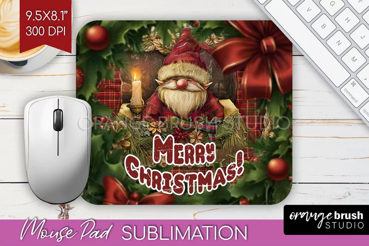 Vintage Christmas Mouse Pad Sublimation - Xmas Mousepad PNG