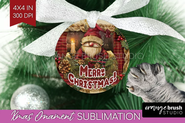 Vintage Christmas Ornament PNG - Retro Xmas Sublimation
