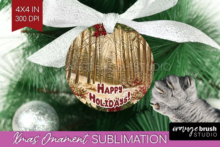 Vintage Christmas Ornament PNG - Retro Xmas Sublimation