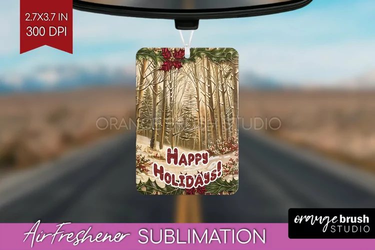 Vintage Christmas Air Freshener PNG - Xmas Car Freshener