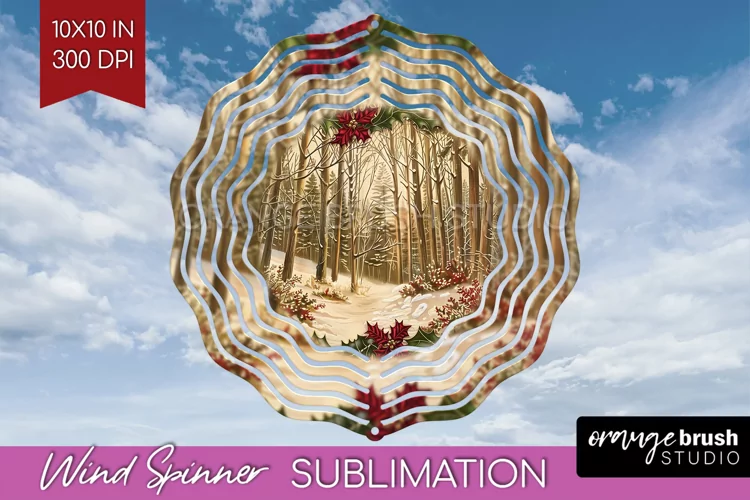 Vintage Christmas Wind Spinner PNG - Retro Xmas Sublimation
