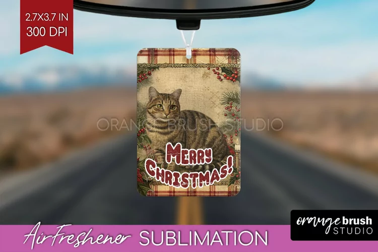 Vintage Christmas Air Freshener PNG - Xmas Car Freshener