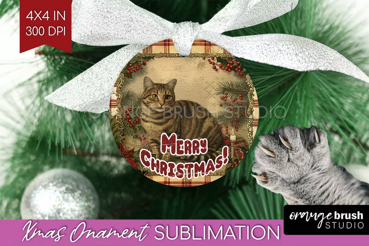 Vintage Christmas Ornament PNG - Retro Xmas Sublimation