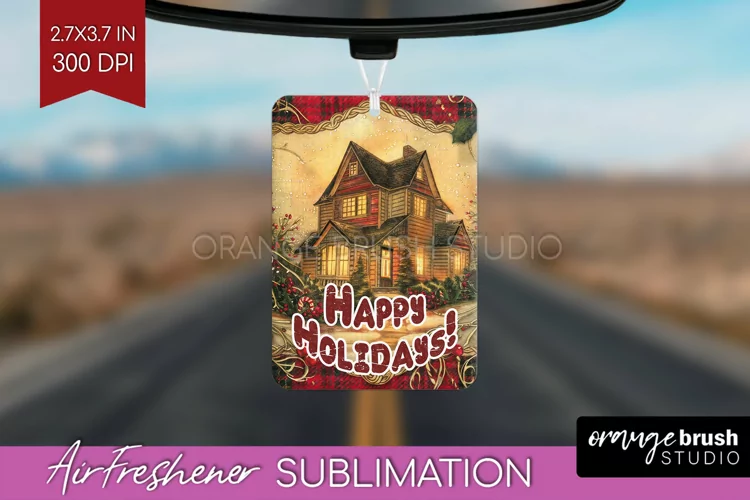 Vintage Christmas Air Freshener PNG - Xmas Car Freshener