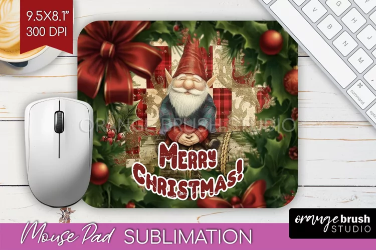 Vintage Christmas Mouse Pad Sublimation - Xmas Mousepad PNG