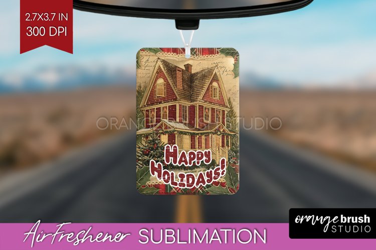 Vintage Christmas Air Freshener PNG - Xmas Car Freshener example image 1