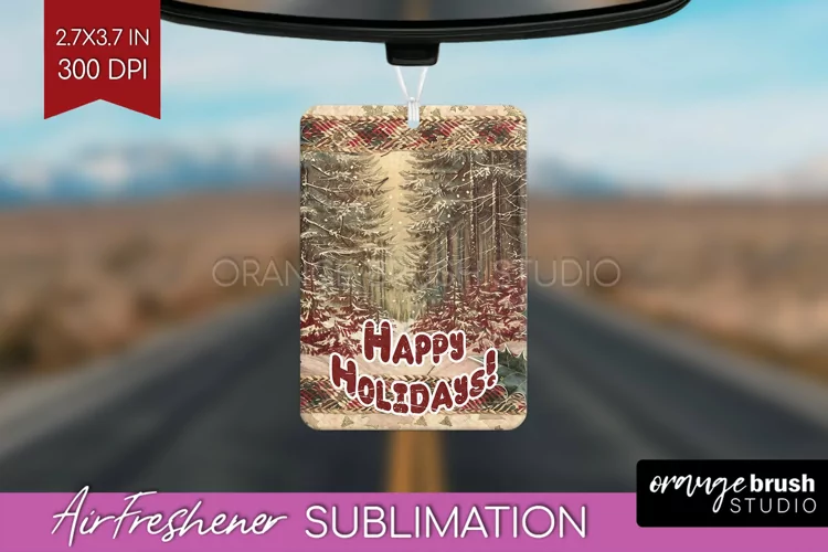 Vintage Christmas Air Freshener PNG - Xmas Car Freshener