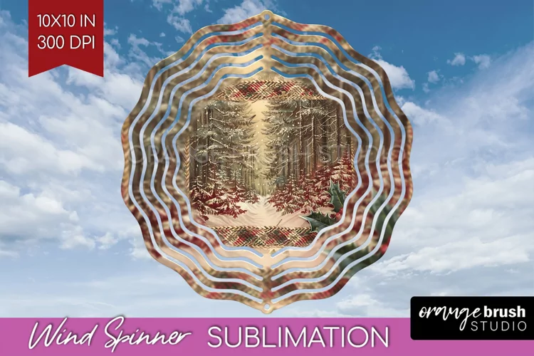 Vintage Christmas Wind Spinner PNG - Retro Xmas Sublimation