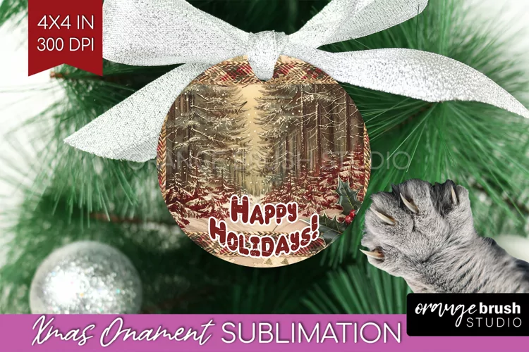 Vintage Christmas Ornament PNG - Retro Xmas Sublimation