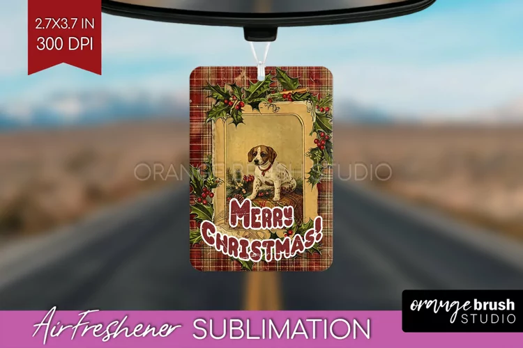 Vintage Christmas Air Freshener PNG - Xmas Car Freshener