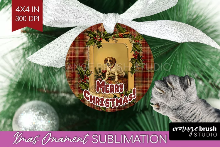 Vintage Christmas Ornament PNG - Retro Xmas Sublimation