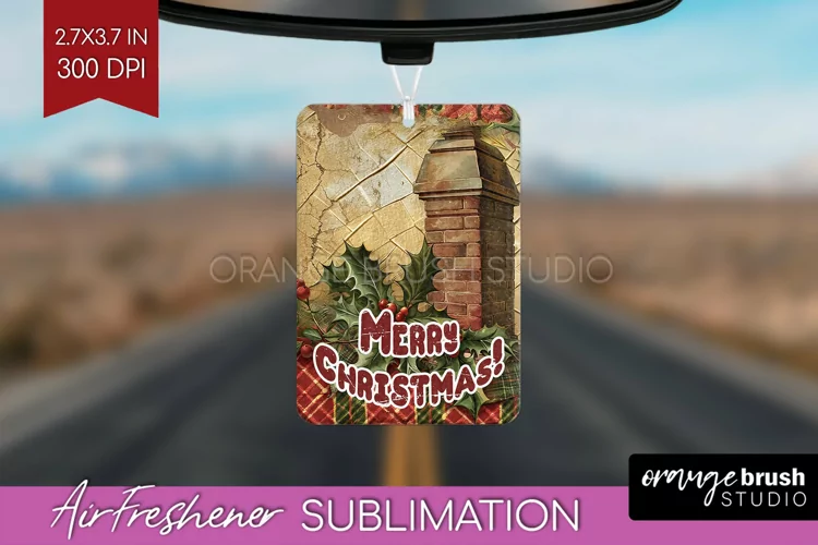 Vintage Christmas Air Freshener PNG - Xmas Car Freshener